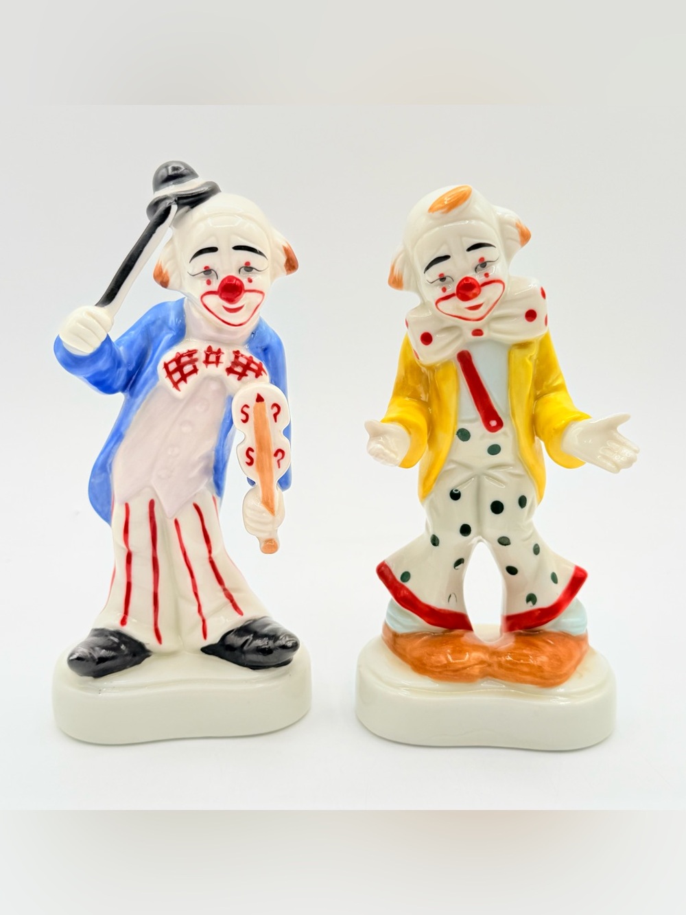 Vintage HOMCO 1445 Hobo Clown Figurines Set of 2 Ceramic Taiwan Circus